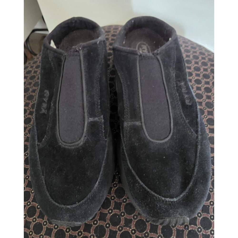 Women's RYKA Black Zoy Yo SUEDE Slip-On Slides MULES Work Shoes Sz 9 GUC